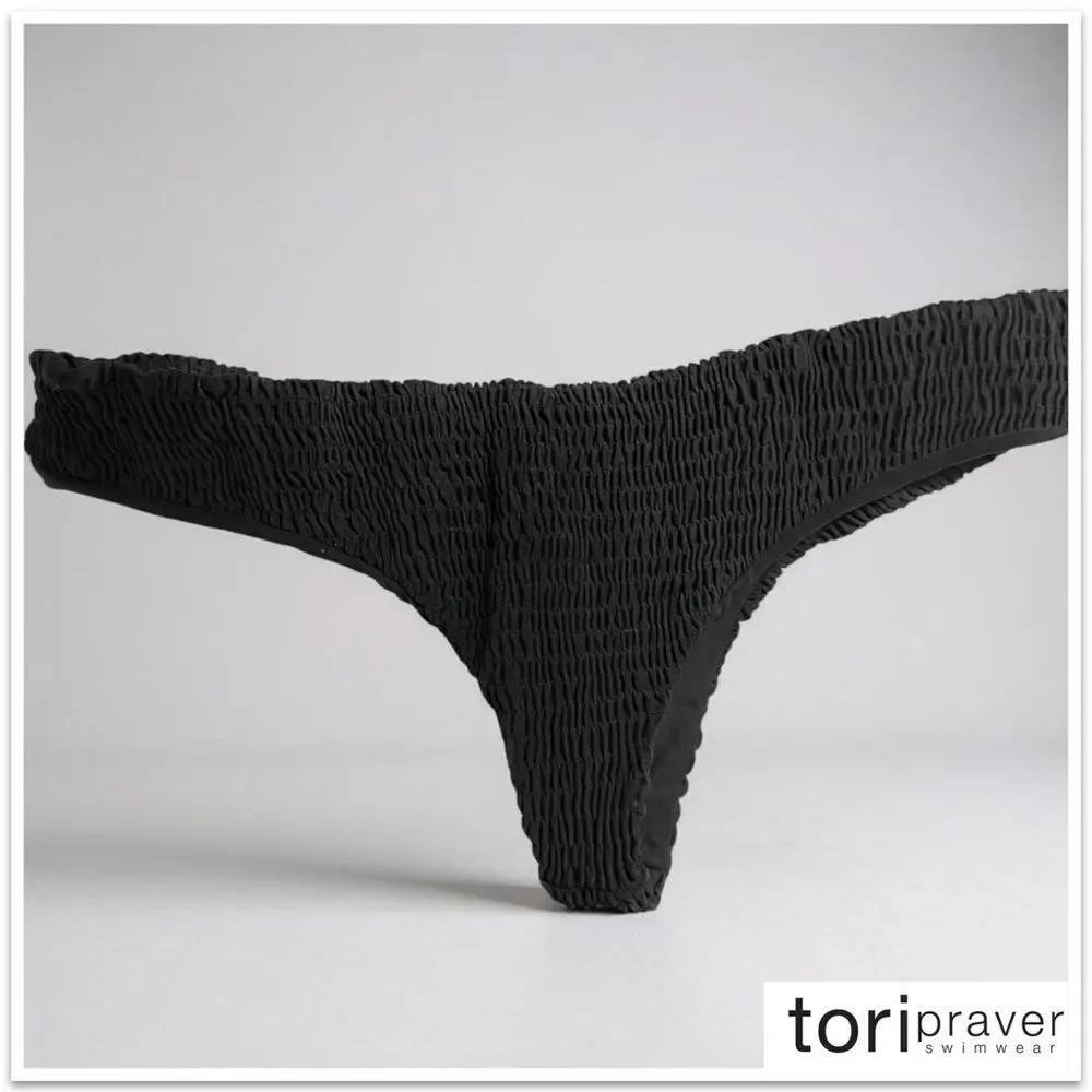 Tori Praver Saffron Bikini Bottom Black. Size Small